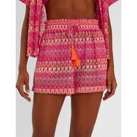 Accessorize Women's Patterned Crochet Shorts - M - Pink Mix, Pink Mix | Marks & Spencer (UK)