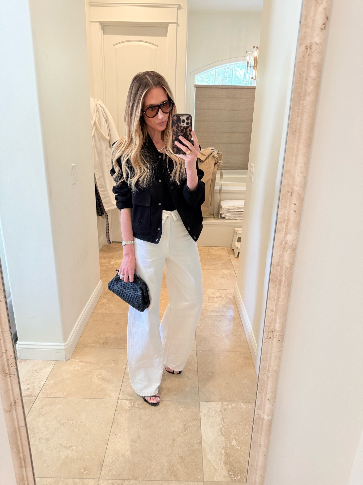 These tanks are a staple in my wardrobe now.. this bomber jacket is the absolute cutest. These jeans are the perfect white denim and these heels are ones I grab for all the time. This bag is so versatile can be used as a clutch or cross body. 

Jacket: size small
Tank: size small
Jeans: size 25
Heels: size 8.5

#LTKdayinmylife #LTKmomlife #LTKootd
