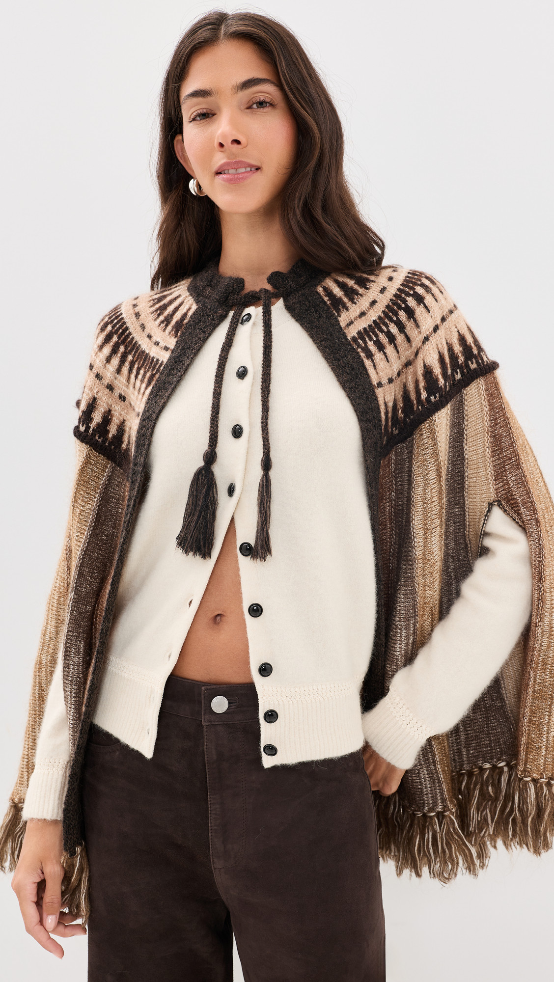 ba & sh Prato Poncho Ebene One Size | Shopbop
