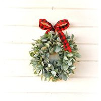 Christmas Wreath-Mini Lambs Ear Wreath-Small Wreath-Lambs Wreath-Window Wreath-Farmhouse Decor-Green | Etsy (US)