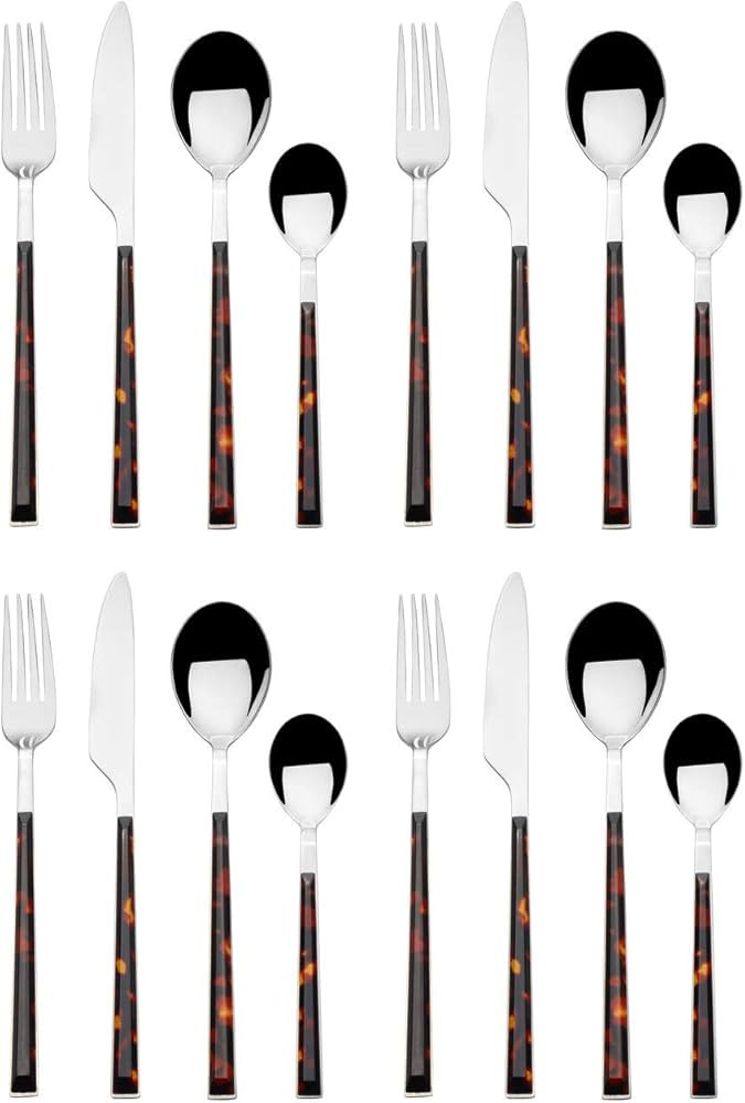 Mikasa Tortoise 18/10 Stainless Steel 16-Piece Flatware Set, Service For 4 | Amazon (US)