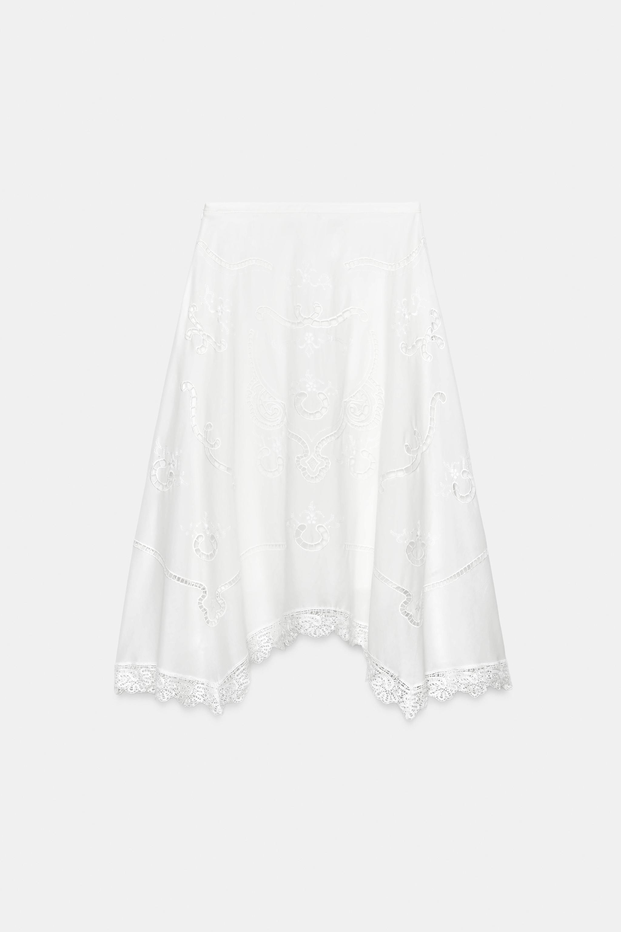 ZW COLLECTION EMBROIDERED ASYMMETRIC SKIRT | Zara Canada