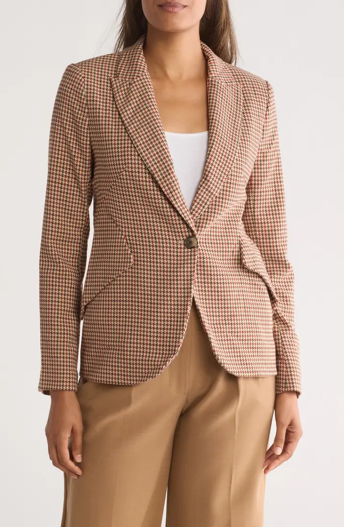 Single Button Houndstooth Blazer | Nordstrom Rack
