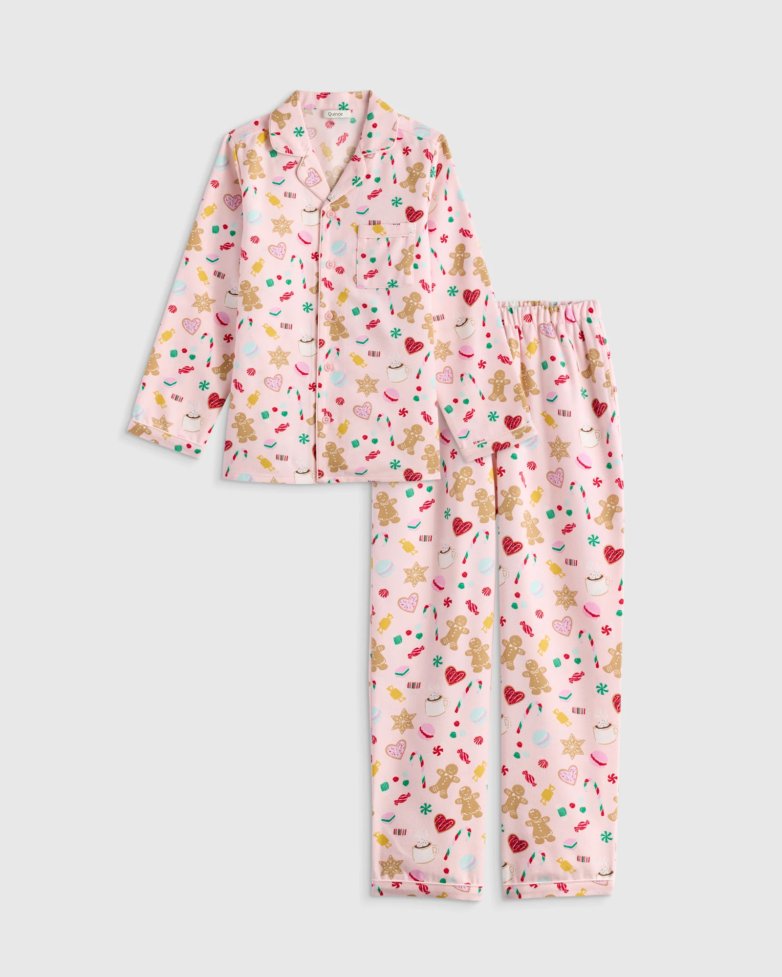 Quince | Holiday Flannel Pajama Set, Size 10, Recycled Polyester | Quince