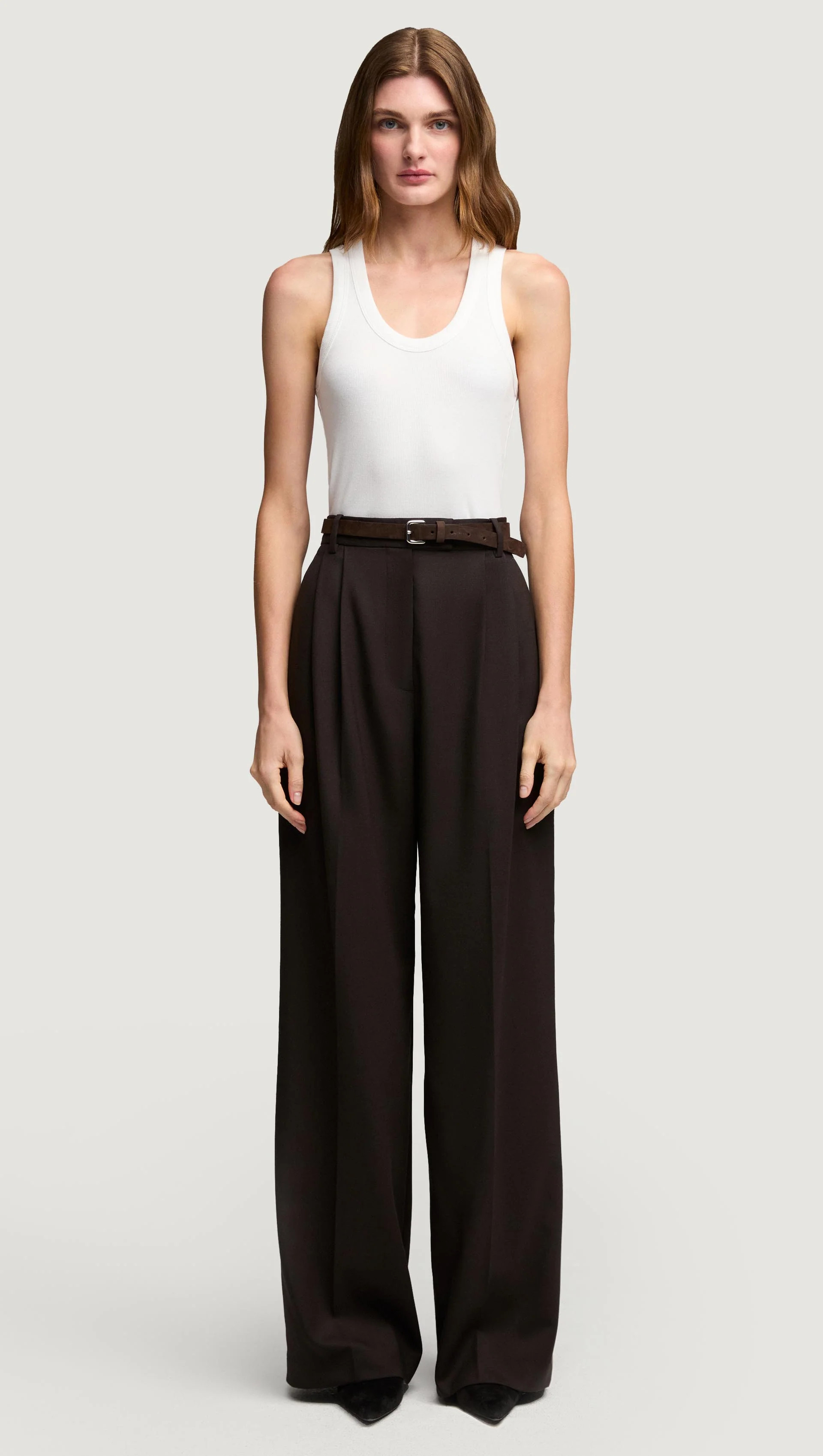 Pleated Trouser in Seasonless Wool | Women's Pants | Argent | Argent