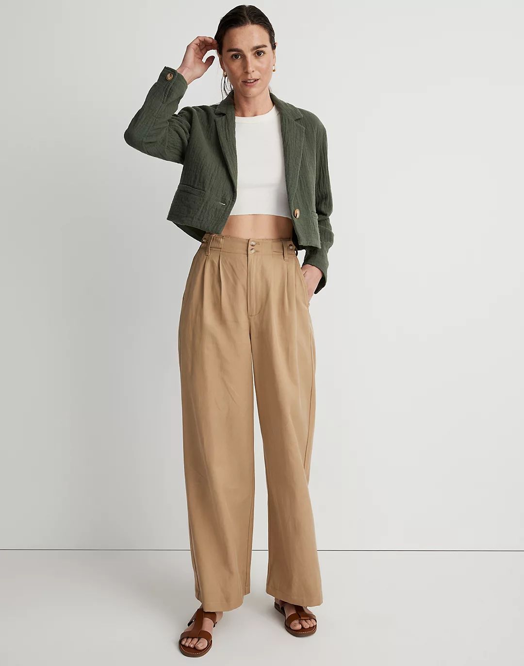 The Drop-Shoulder Crop Blazer | Madewell