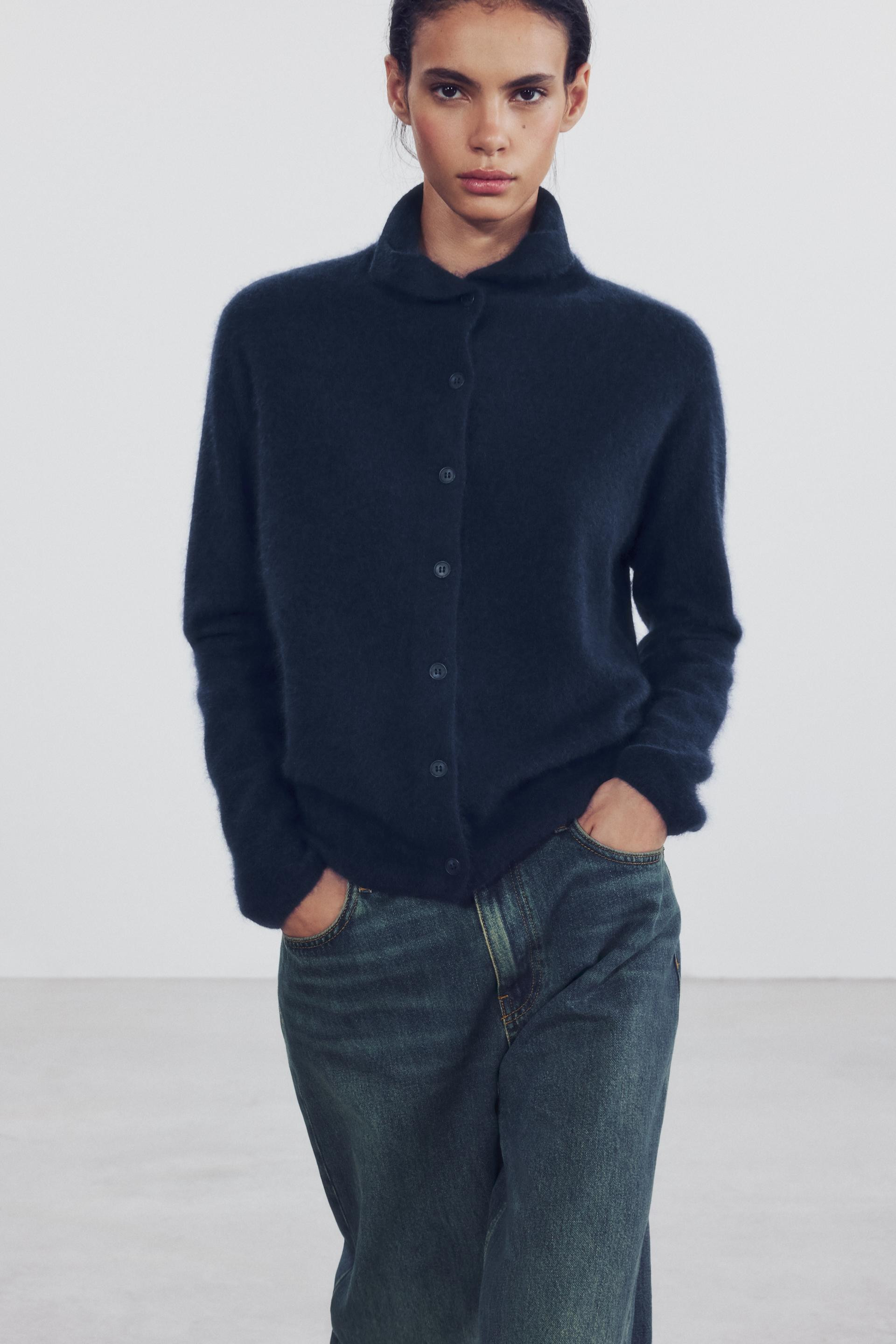 Zara - Knit Sweater With Jewel Beading - Women - Gray - Women | Zara US