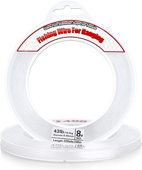 Clear Fishing Wire, Acejoz 656FT Fishing Line Clear Invisible Hanging Wire Strong Nylon String Su... | Amazon (US)