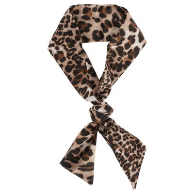 Unique Bargains Women's Leopard Scarf Headband 1 Pc Coffee Color | Target