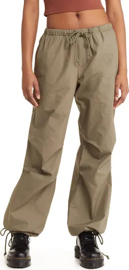 Drawstring Cotton Poplin Parachute Pants | Nordstrom