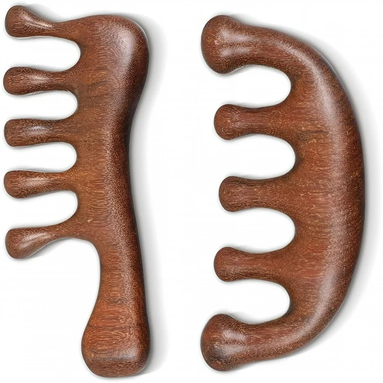 ACDANC Scalp Massage Comb 2PCs, Wooden Wide Tooth Loc Comb, Natural Sandalwood Head Massager Tool... | Walmart (US)