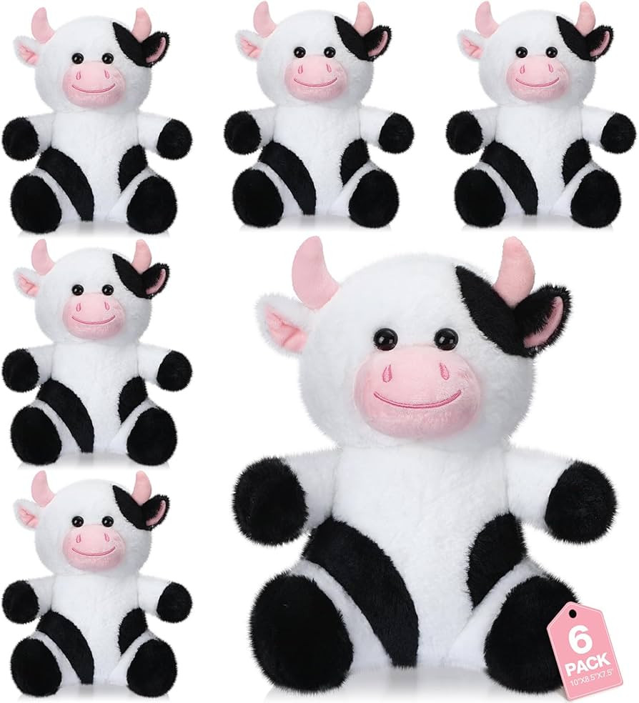 6 Pcs 10 Inch Cow Stuffed Animal Cow Plush Stuffed Animal Toy Soft Cuddly Cow Plushie Doll Plush ... | Amazon (US)