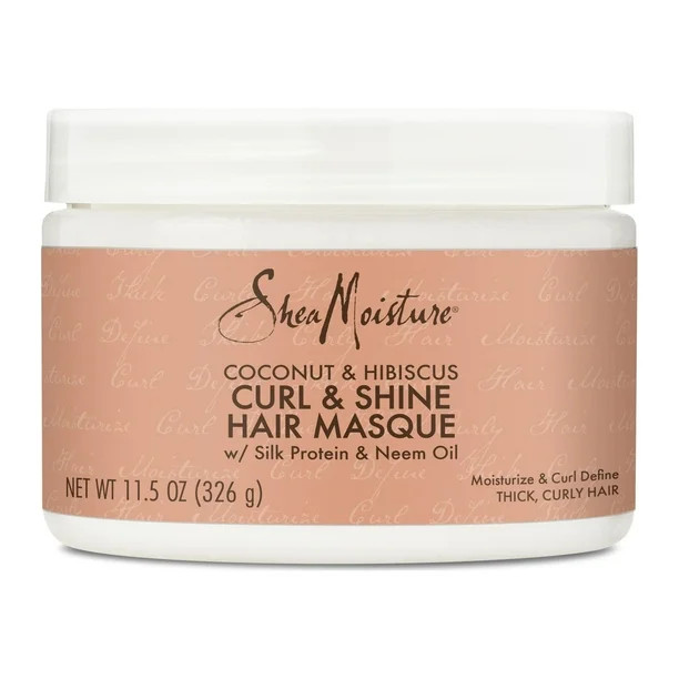 SheaMoisture Hydrating Hair Mask Coconut and Hibiscus Frizz Control Sulfate Free for Dry Curls, 1... | Walmart (US)