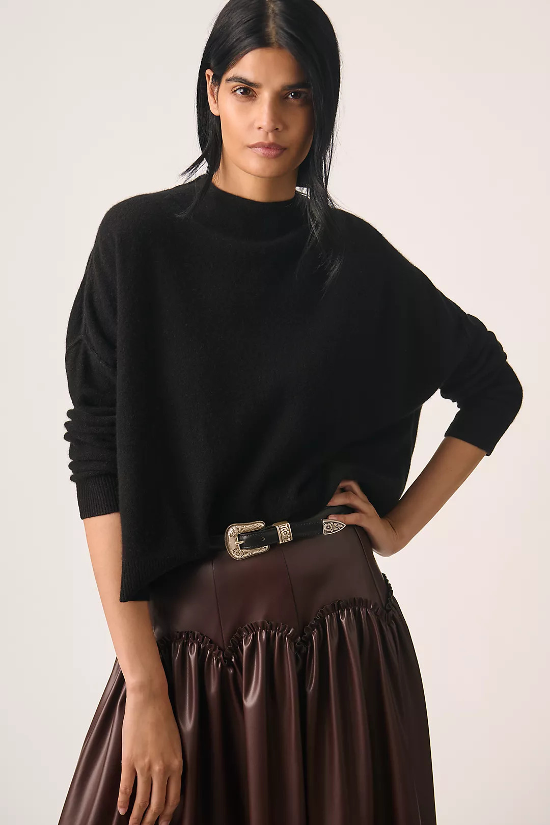 The Alani Cashmere Mock-Neck Sweater by Pilcro | Anthropologie (US)