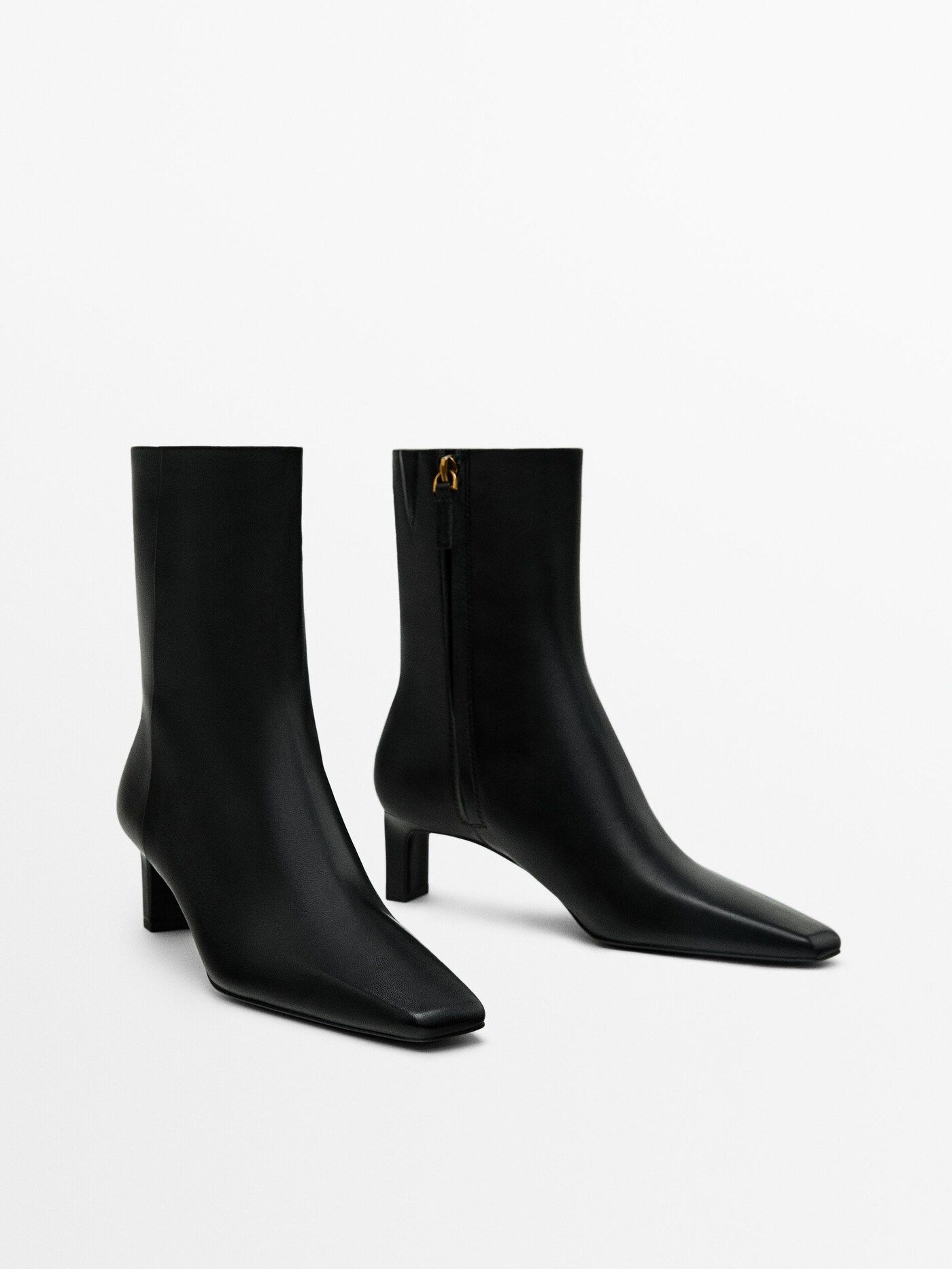Leather heeled ankle boots | Massimo Dutti UK