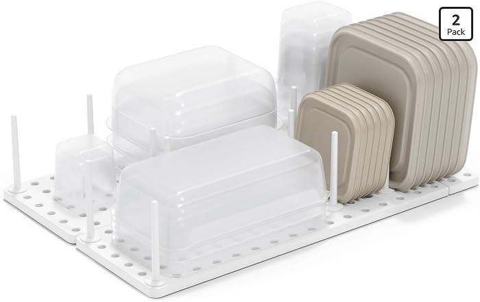 Non-slip feet, fits cabinets or shelves, quick assembly, 32 pegs included, impact-resistant plast... | Amazon (US)