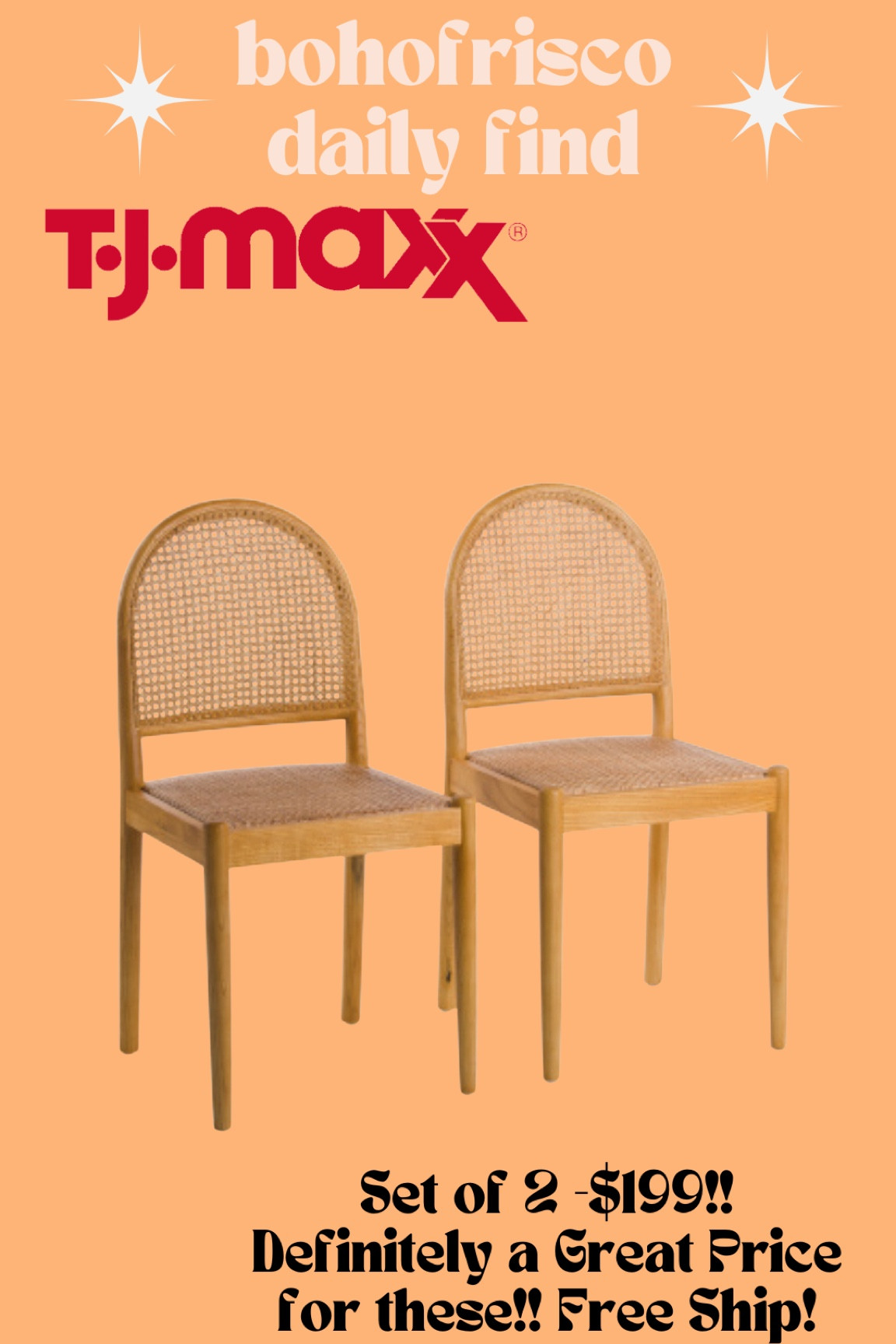 🚨 Sale Alert!! 🚨 Chairs marked down to $199 for a set of 2. Cane - rattan - boho - dining room - dining chair - arches - trending - wooden - sale - budget

#LTKhome #LTKFind #LTKsalealert