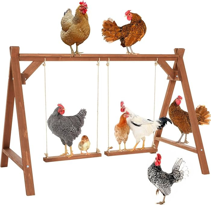 PETSFIT Chicken Roosting Bars with 2 Swings & Perch for Hens' Health & Play, Coop Accessories for... | Amazon (US)