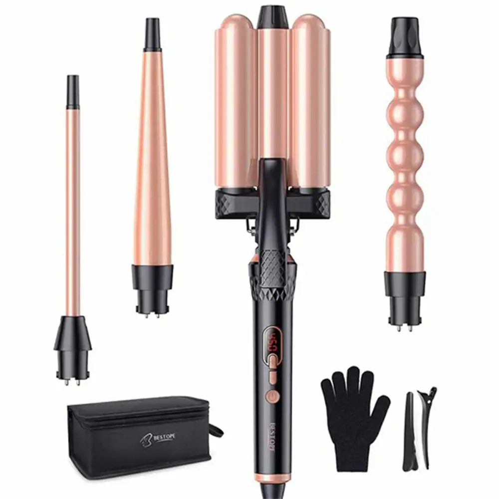 Hair Curling Stick Set With 3 Curlers and Led Temperature Control | Bed Bath & Beyond