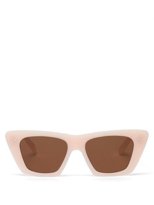 Celine Eyewear - Cat-eye Acetate Sunglasses - Womens - Pink | Matches (US)