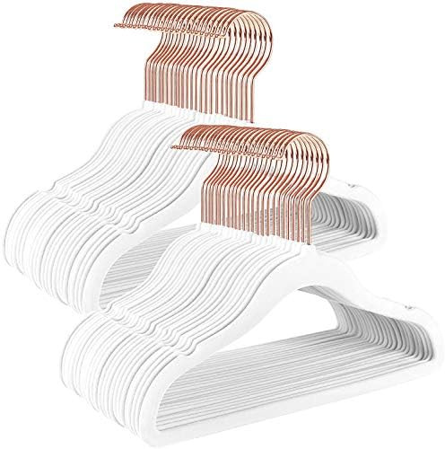 Kids Velvet Hangers Non-Slip Clothes Hangers, 11.8” Inch 50 Pack Space Saving Childrens Hangers... | Amazon (US)