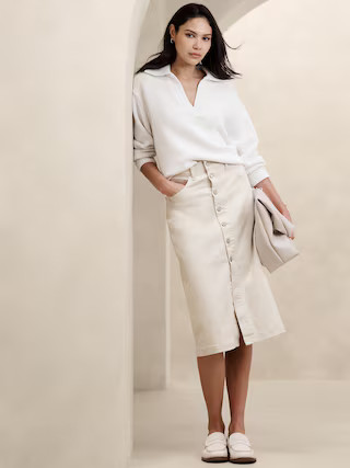 Denim Midi Skirt | Banana Republic Factory