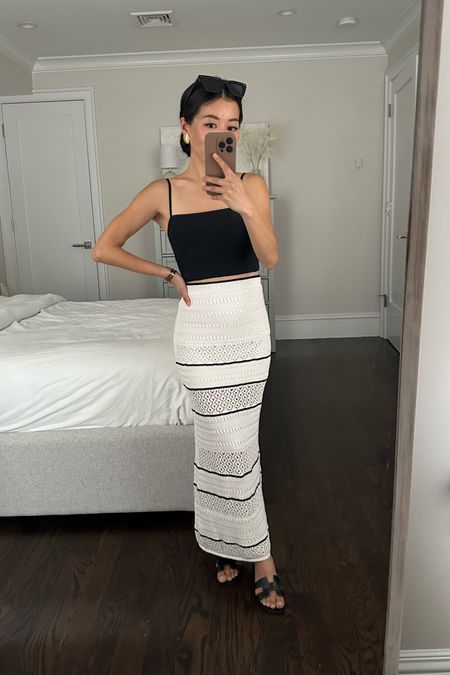 Restock & sale alert - code AFJEAN stacks for an extra 15% off. #AbercrombiePartner @abercrombie 

•Crochet maxi skirt xxs petite - fits well, has a partial lining and isn’t too hugging in the rear 

The matching top has been fully restocked! Also the dress version of this skirt. I fit xxs in the top and xxs petite in the maxi dress 

•This crinkle cami top is sold out in black but I’ve linked another square neck tank option 

#LTKsalealert #LTKfindsunder100 

#LTKSaleAlert #LTKTravel #LTKSeasonal