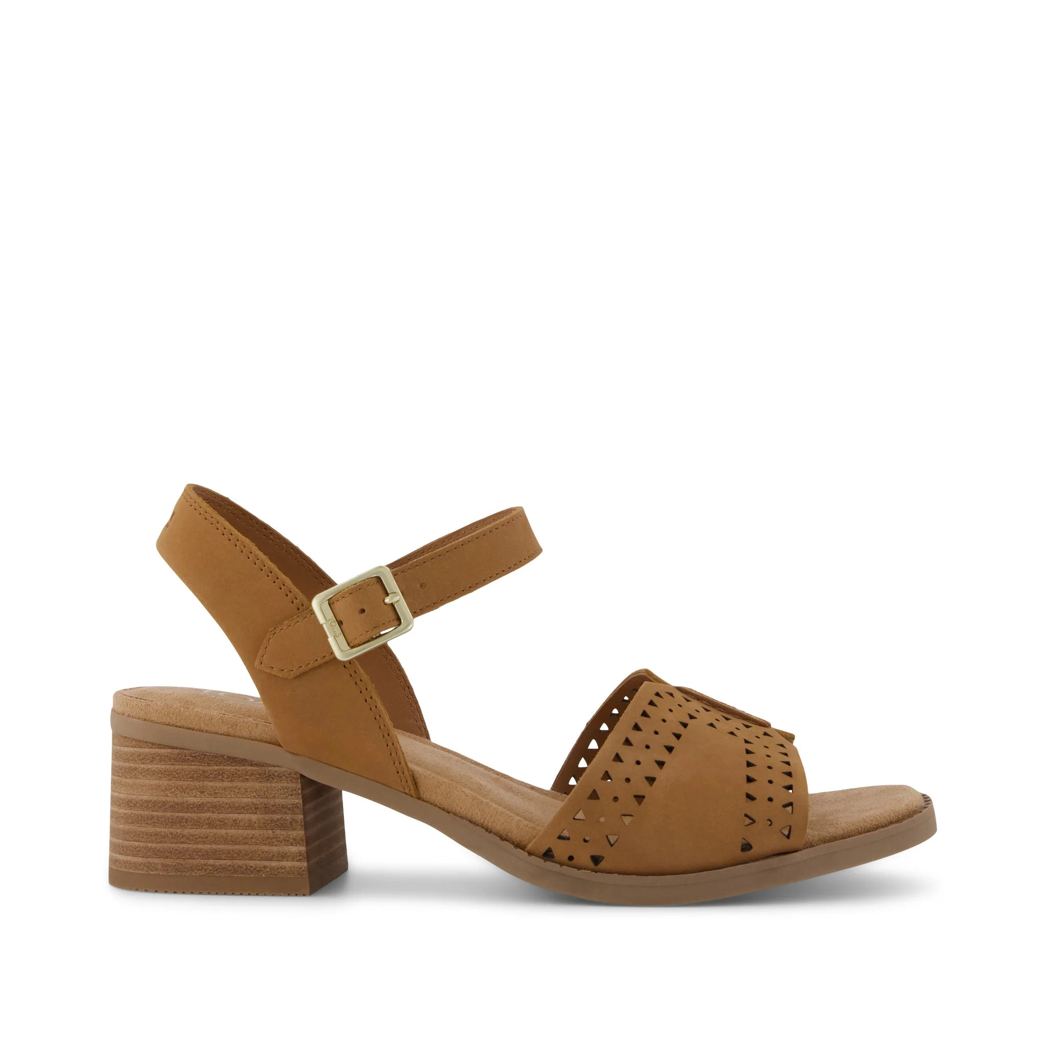Womens Eloise Sandal Brown Perforated Leather | Toms EMEA