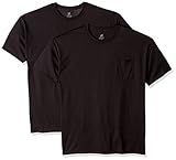 Hanes Men's Workwear Short Sleeve Tee (2-Pack), Black, Medium | Amazon (US)