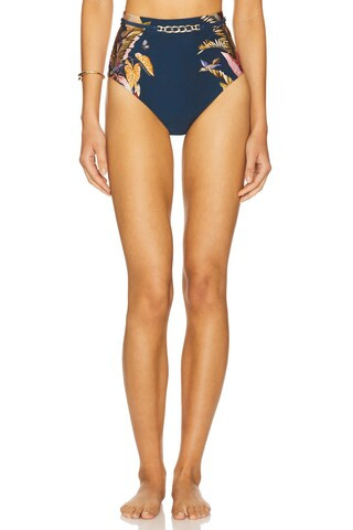 Zimmermann Ascension High Waist Pant in Dark Blue Palm Floral from Revolve.com | Revolve Clothing (Global)