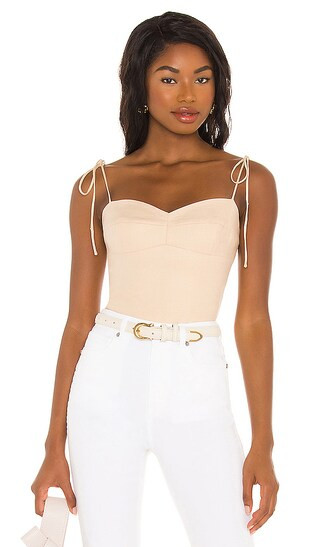 Linen Cava Top in Beige | Revolve Clothing (Global)