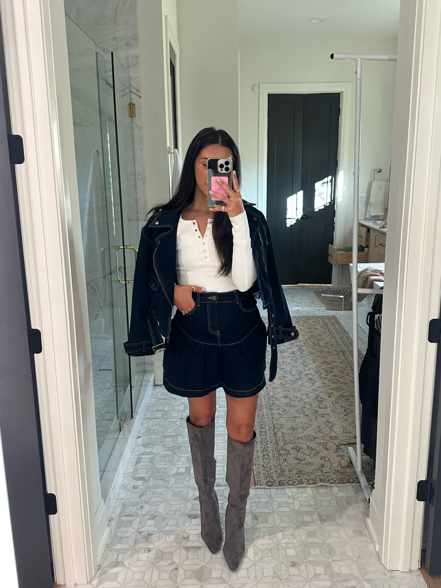 Top: small
Jacket: small
Skirt: small

Code: dede30 — 30% off sitewide & in store. Cutest denim set! 

Dressupbuttercup.com #dressupbuttercup #dederaad 

#LTKSaleAlert #LTKSeasonal #LTKStyleTip