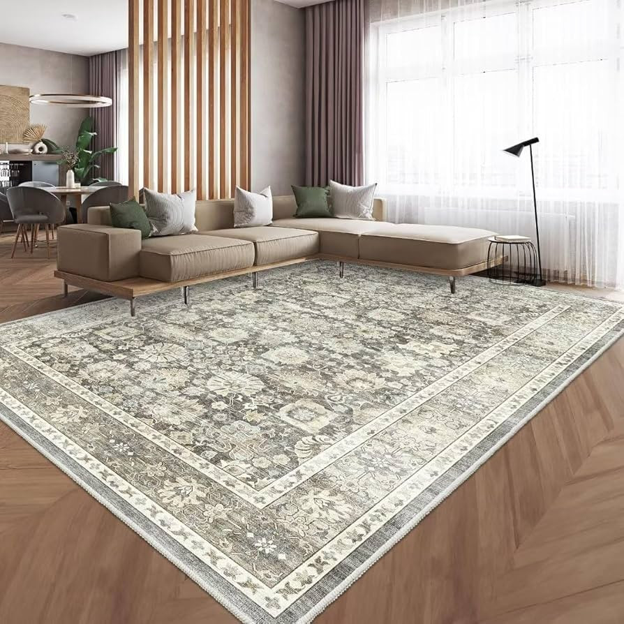 HOMFINE Machine Washable Rug 5'x7' - Vintage Design Area Rugs with Non Slip Rugs for Living Room ... | Amazon (US)