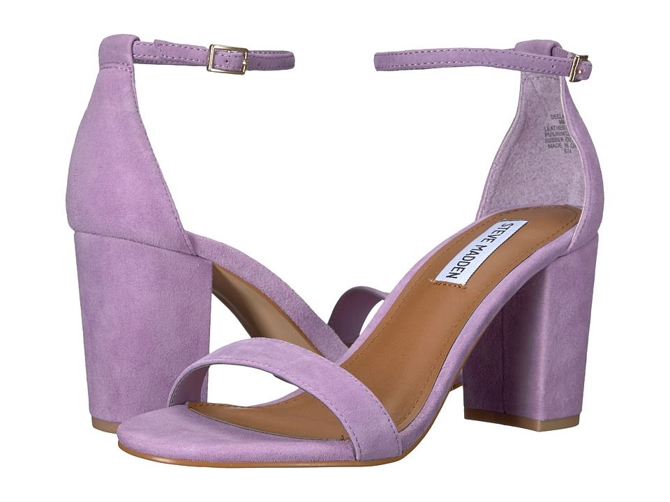 Steve Madden - Exclusive - Declair Block Heeled Sandal (Lavender Suede) High Heels | Zappos