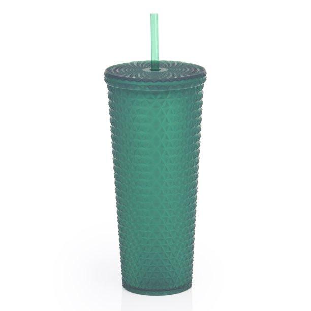 Mainstays 4pk 26oz DW AS Plastic Tinted Matte Textured Tumbler, Green | Walmart (US)