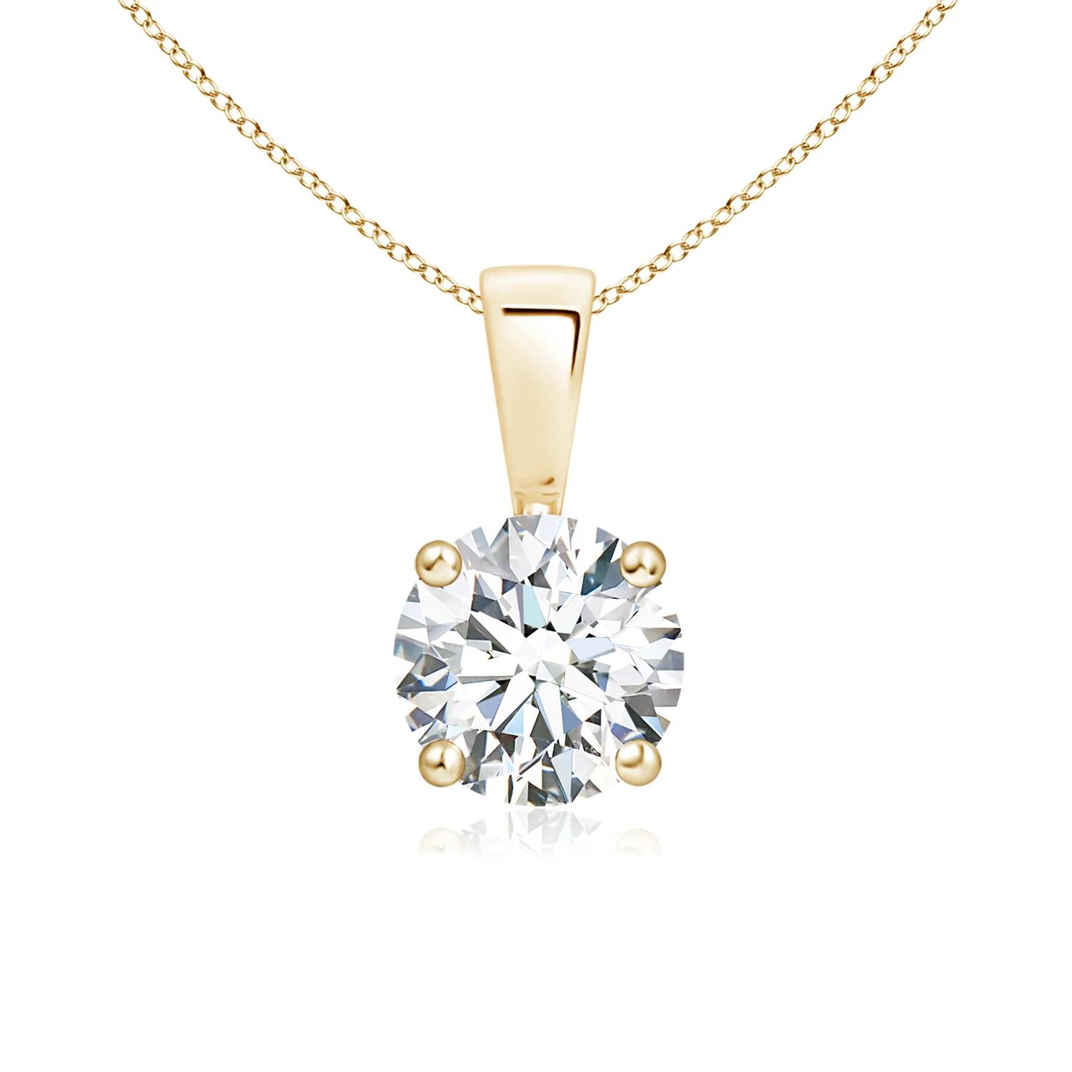 Lab-Grown Classic Round Diamond Solitaire Pendant | Angara | Angara US