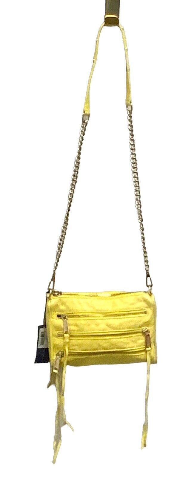Rebecca Minkoff Crossbody Mini 5 Zip Purse Bag, Canary Yellow, Retails $195 | eBay AU