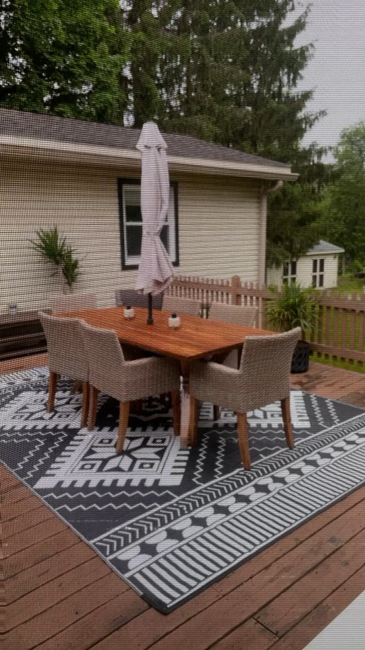Sneak peek @ our back porch oasis🌴

Creating the perfect back porch with chic black and white vibes 🖤🤍 From cozy furniture to stylish decor, I’ve transformed my outdoor space into a serene retreat. 
Shop my look for a touch of elegance and comfort. Updates to come when I’m willing to leave the screened in porch and it’s not raining 🌧️ 😅

This table is sold out but I linked a similar one☝️ 

#PorchGoals #BlackAndWhite #OutdoorLiving #HomeDecor #LTKHome

Outdoor furniture 
Porch furniture 
Outdoor decor
Backyard
Outdoor dining
Amazon finds
Amazon outdoorr

#LTKHome #LTKSaleAlert #LTKSeasonal
