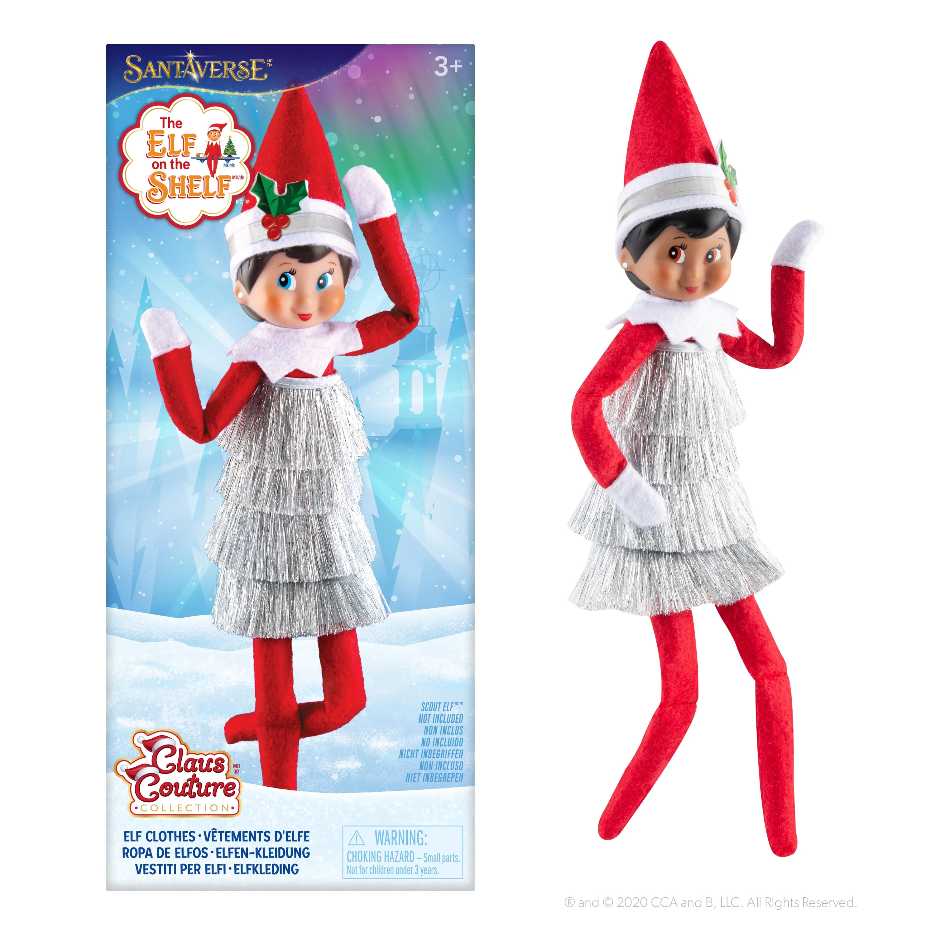 The Elf on the Shelf Claus Couture Tiny Tinsel Dress – Scout Elf Outfit (Scout Elf Not Included... | Walmart (US)