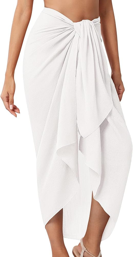 QIANXIZHAN Women's Swimsuit Cover Up,Beach Sarong Wrap Bottom Coverup for Women Short Skirt | Amazon (US)