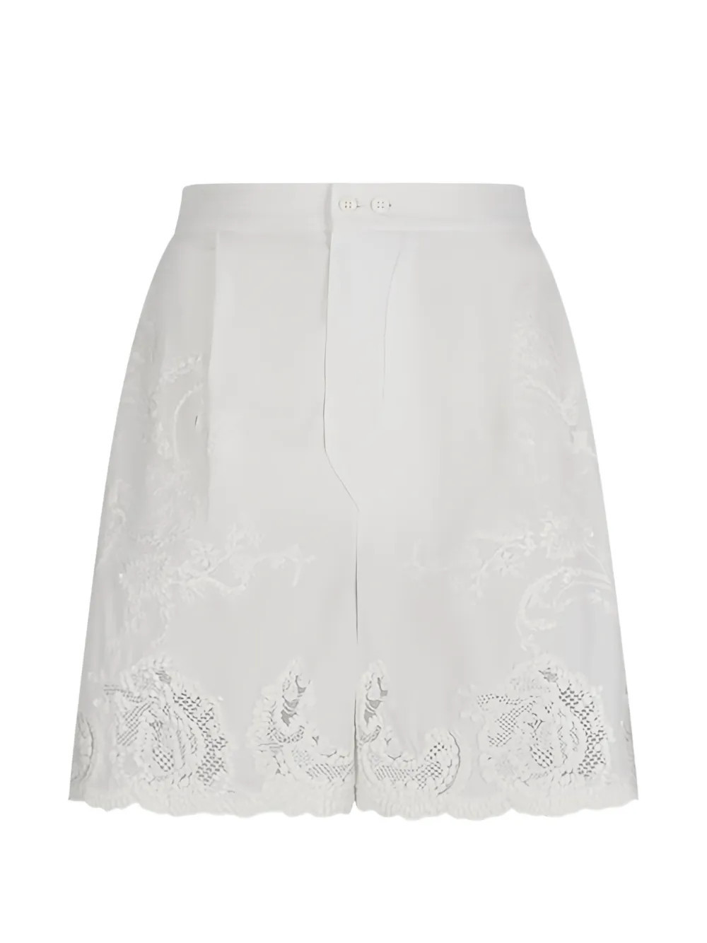 Ermanno Scervino embroidered lace-trim shorts - White | Farfetch Global