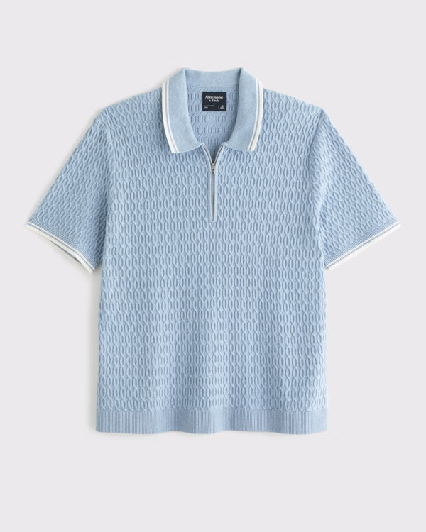 Tipped Zip Sweater Polo | Abercrombie & Fitch (US)