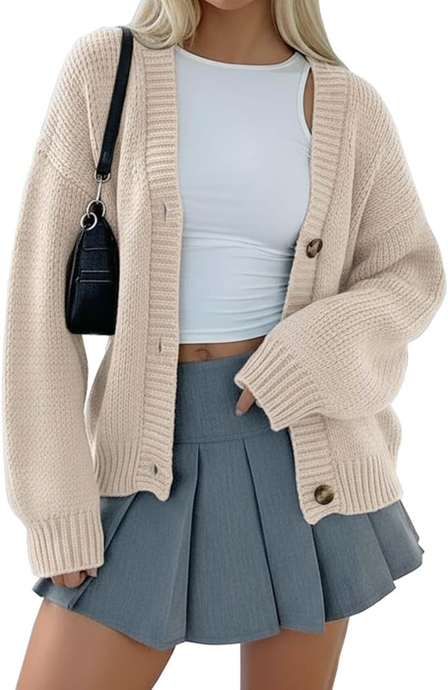 Arolina Cardigan Sweaters for Women Chunky Knit Long Sleeve Button Down Sweater 2025 Fall Trendy ... | Amazon (US)