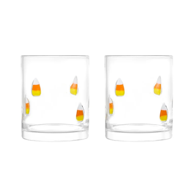 Thyme & Table 12 fl oz Halloween Candy Corn Charm Drinking Glasses, Set of 2 | Walmart (US)
