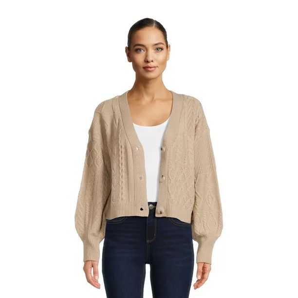 No Boundaries Juniors Cropped Cardigan, Sizes XS-3XL | Walmart (US)