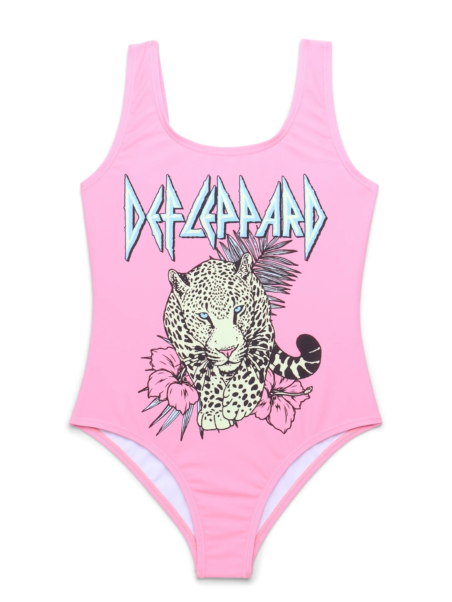 Def Leopard Girls One-Piece Swimsuit, Sizes 4-10 | Walmart (US)
