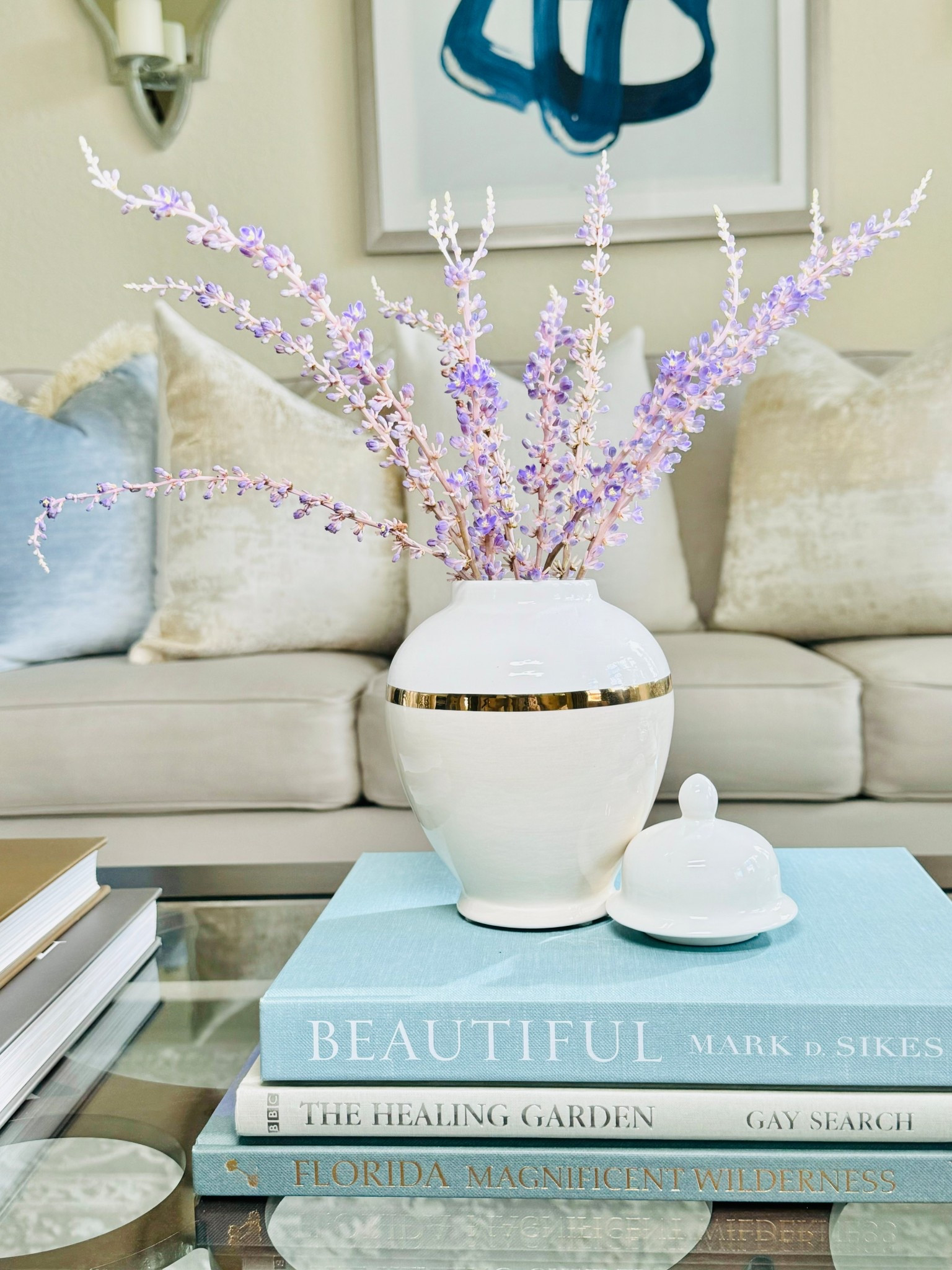Beautiful Summer Coffee Table Styling!🩵🤍💜

#LTKStyleTip #LTKSeasonal #LTKHome