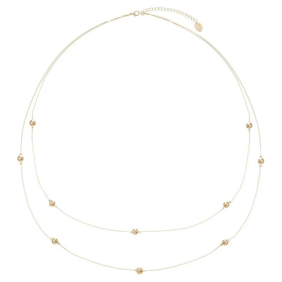 Time and Tru 32" Long 2-Layer Gold Tone Necklace for Women | Walmart (US)