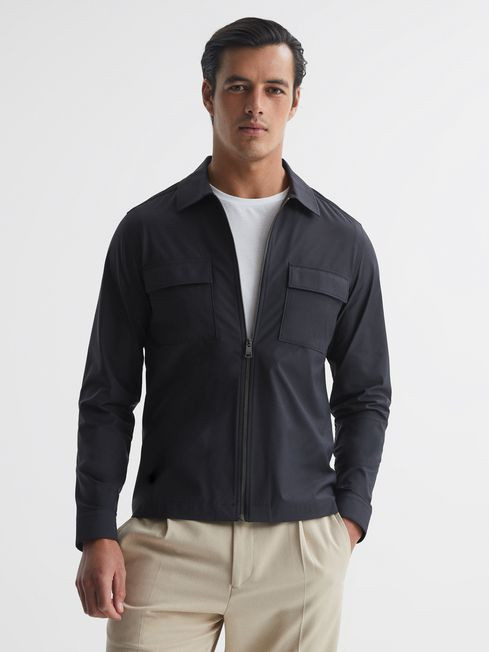 Reiss Stone Pump Technical Pocket Zip Through Jacket | Reiss UK