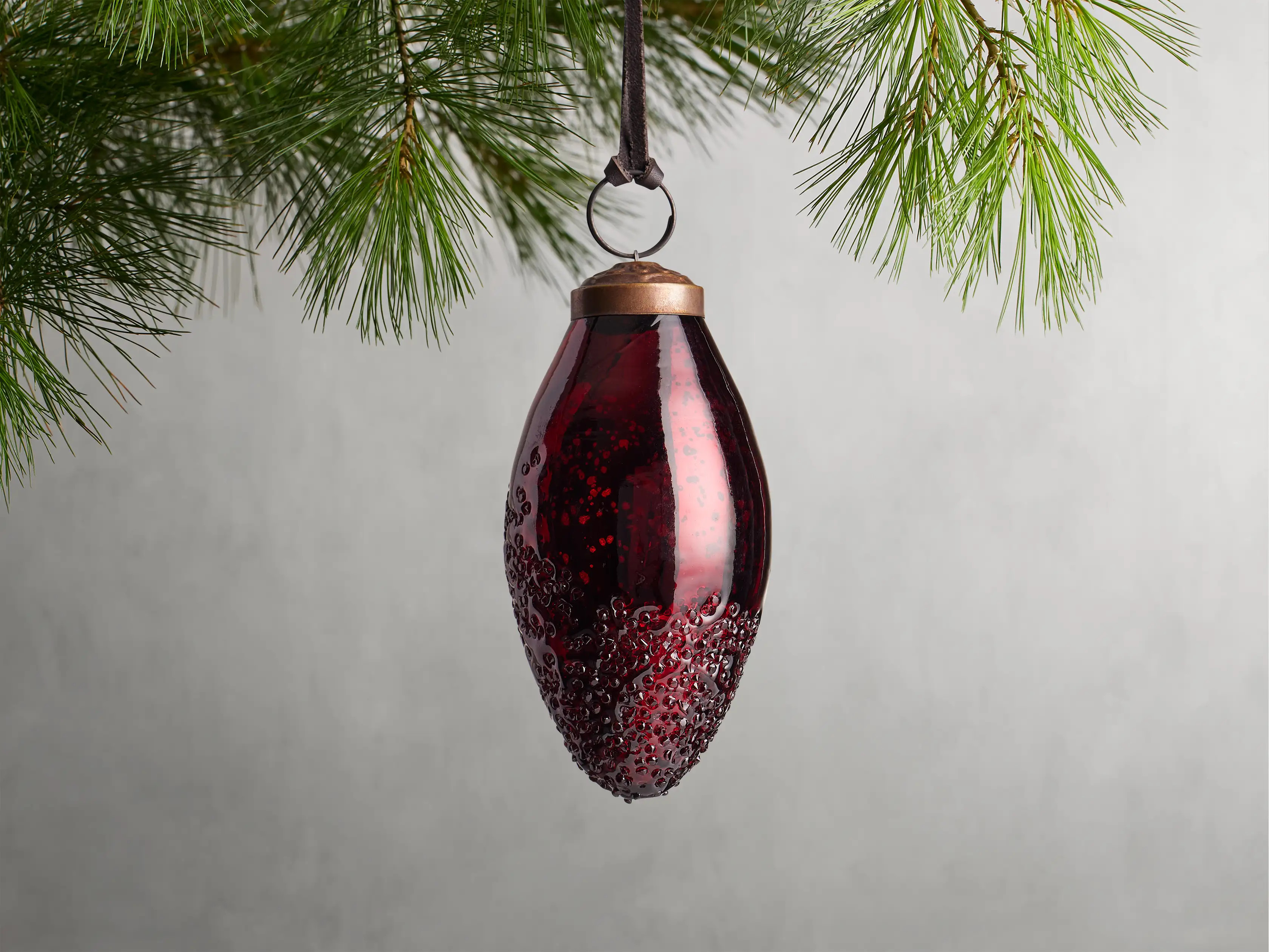 Raindrop Red Ornaments (Set of 6) | Arhaus